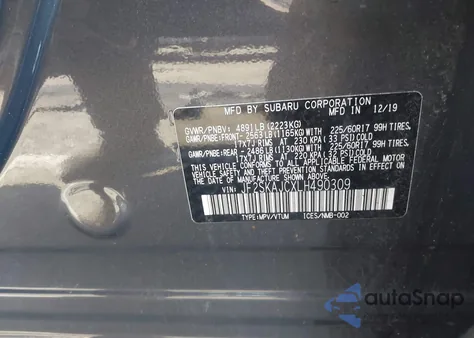 2020 Subaru Forester Premium from USA, damaged, VIN JF2SKAJCXLH490309